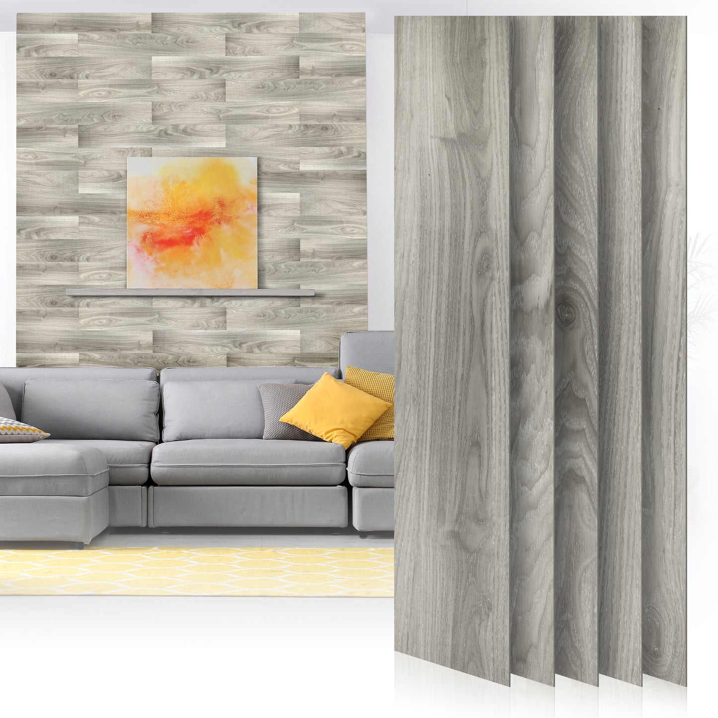 Peel and Stick Accent Wall Planks: Hazy Gray