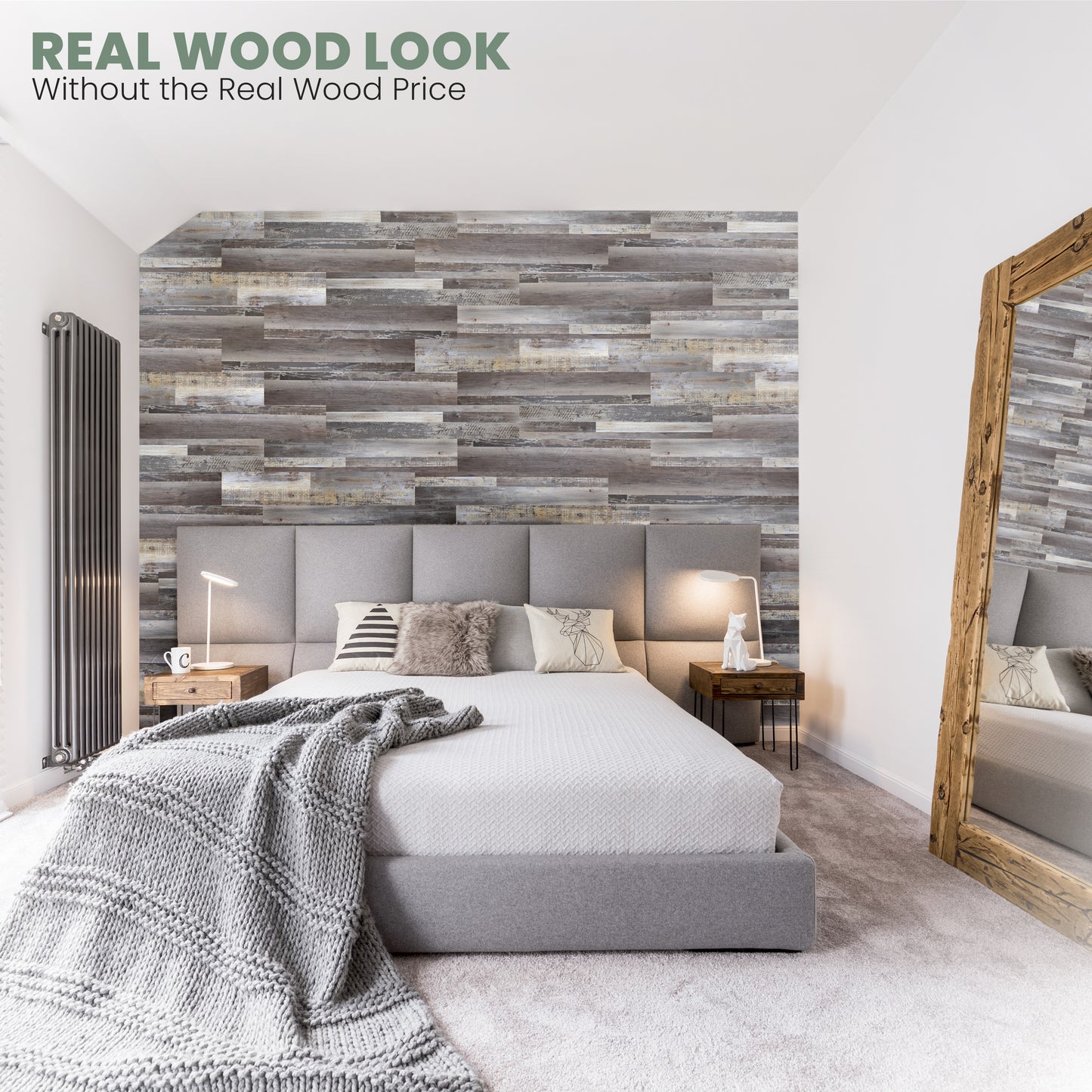 Peel and Stick Accent Wall Planks: Gray Reclamation