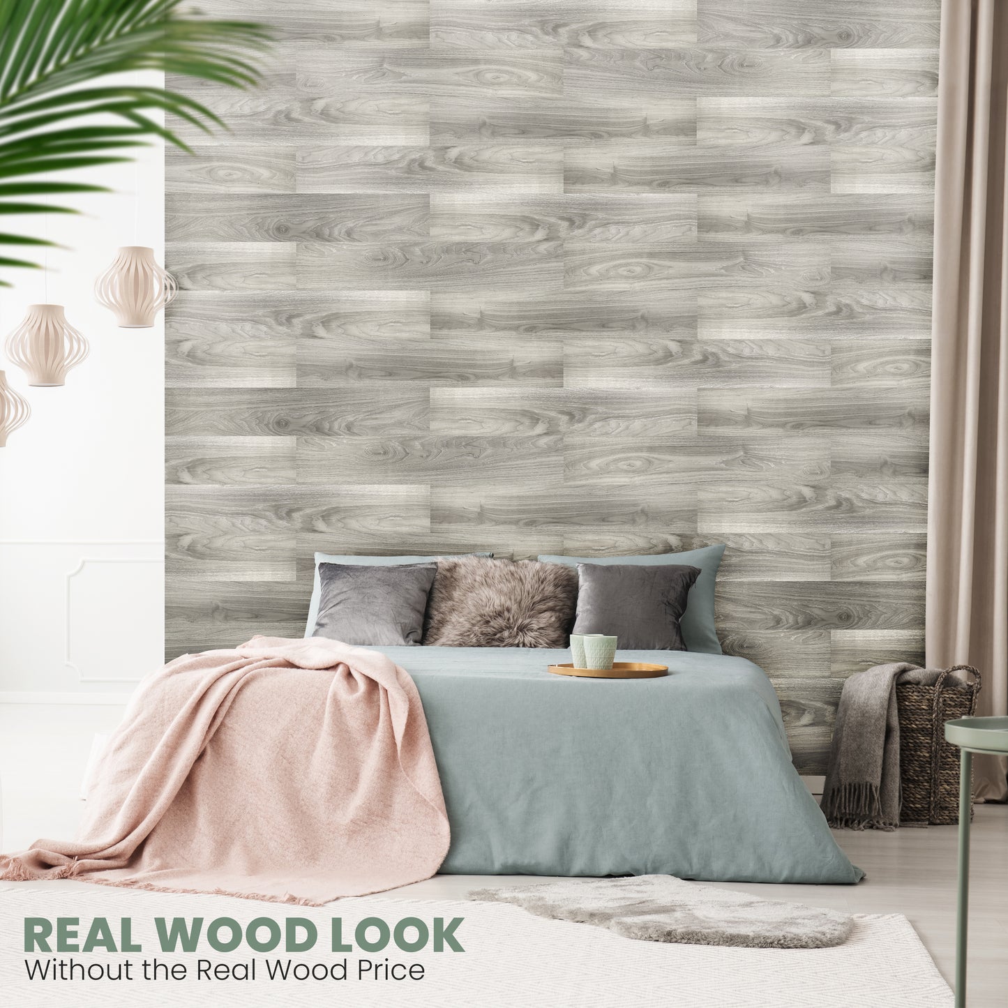 Peel and Stick Accent Wall Planks: Hazy Gray