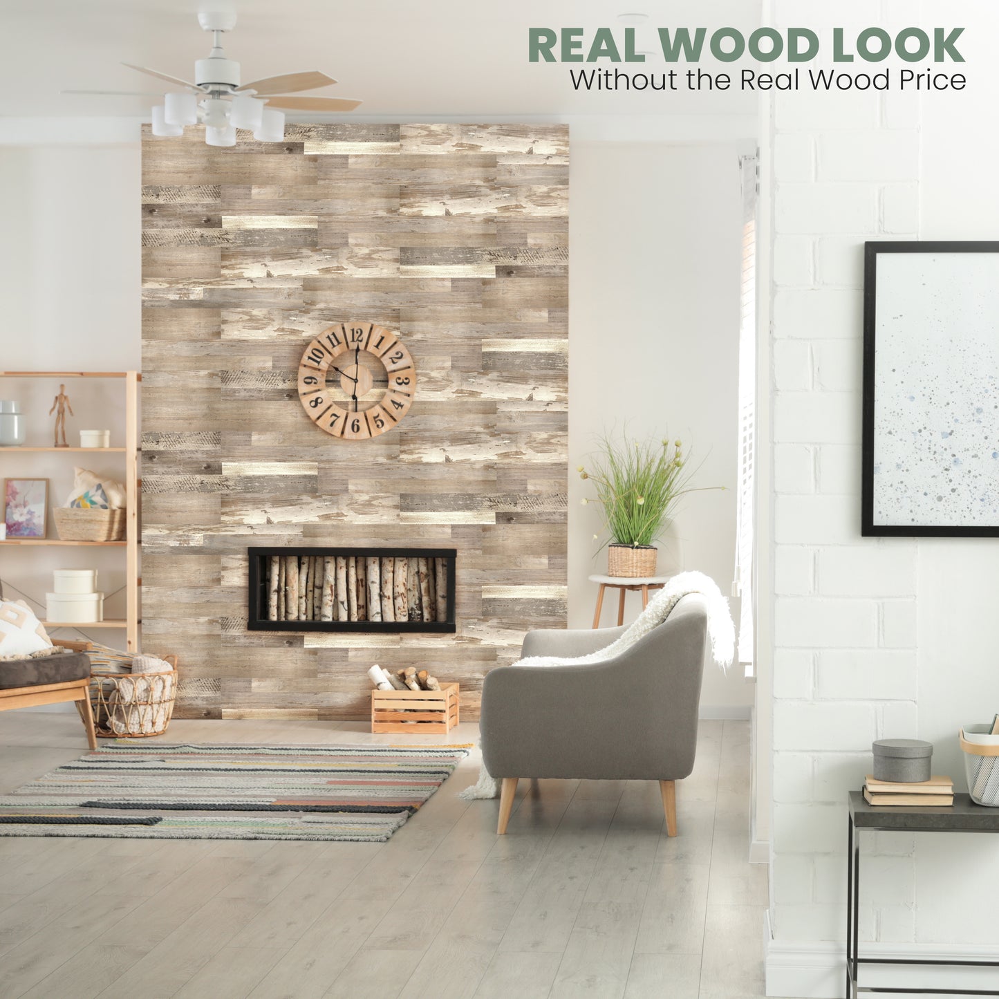 Peel and Stick Accent Wall Planks: Reclaimed Barnwood