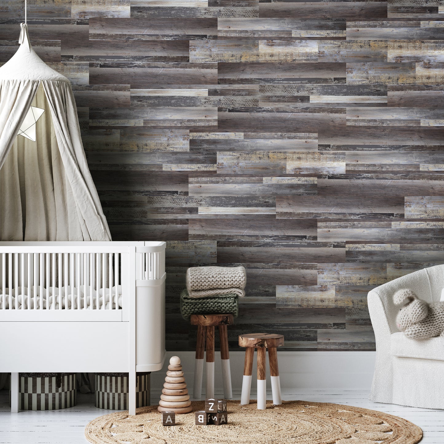 Peel and Stick Accent Wall Planks: Gray Reclamation