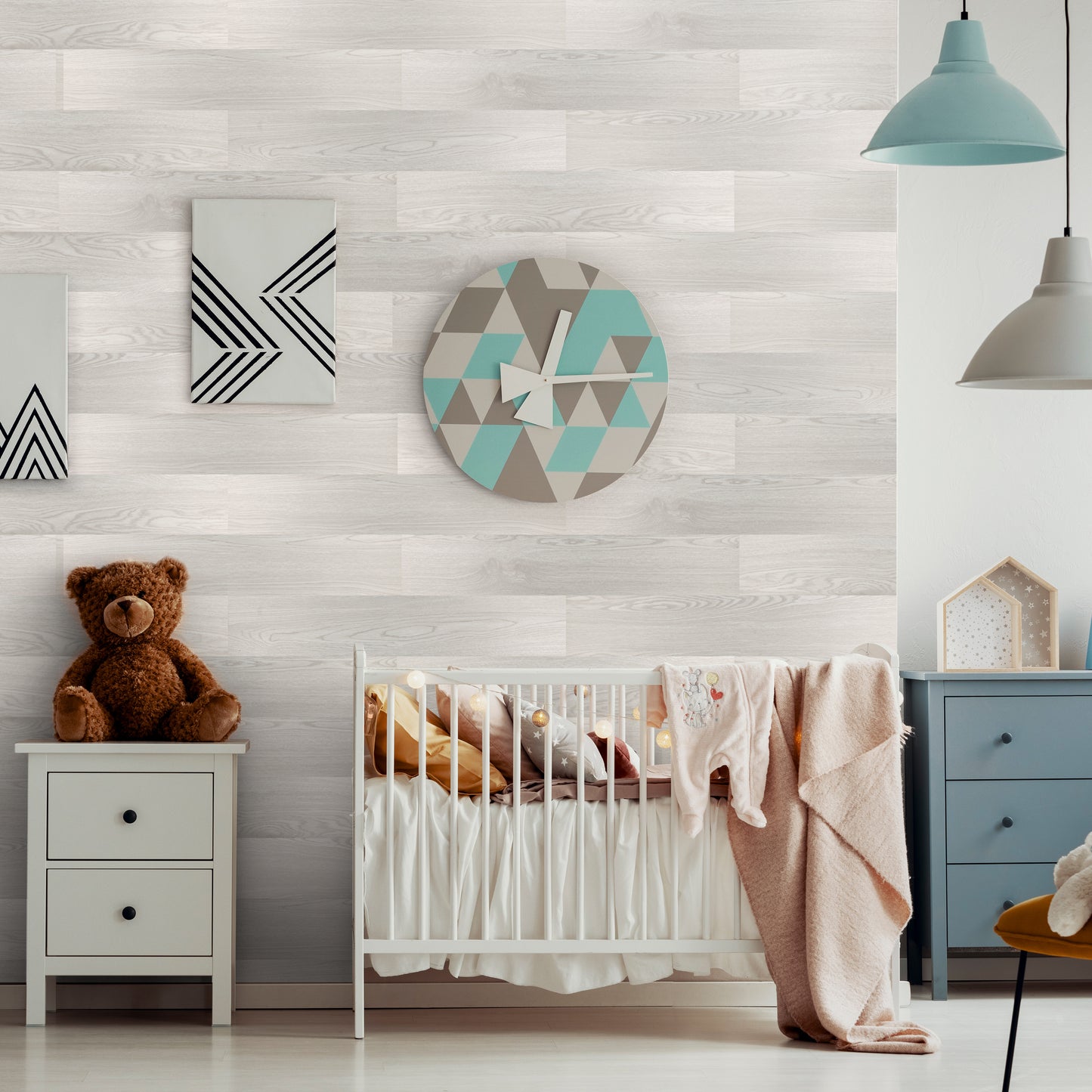 Peel and Stick Accent Wall Planks: White Washed Oak